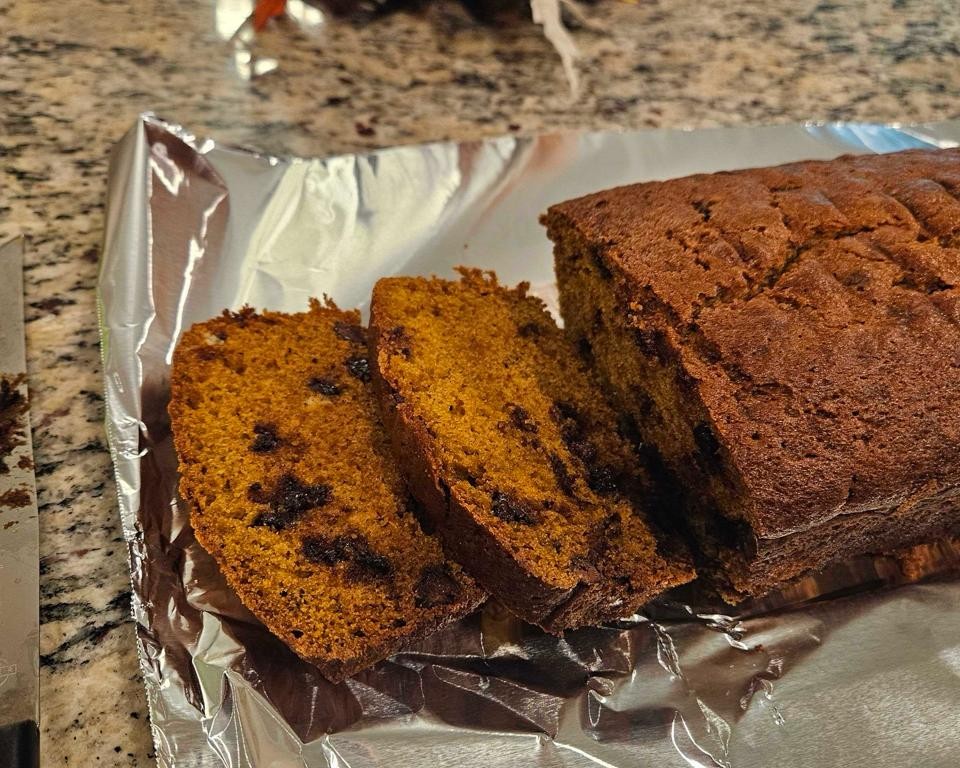 Pumpkin Almond Chocolate Chip Bread